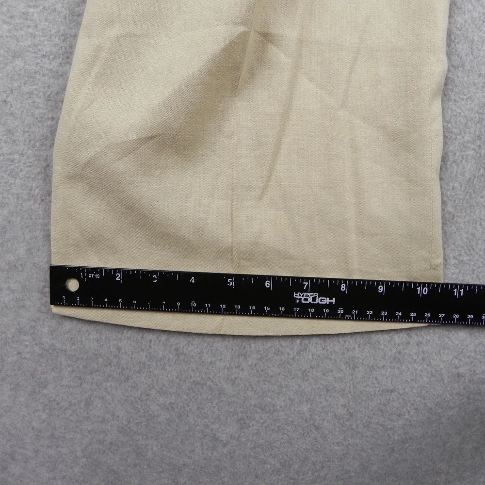 Banana Republic Pants Womens 6 Martin Stretch Linen Blend Wide Leg Slacks Beige